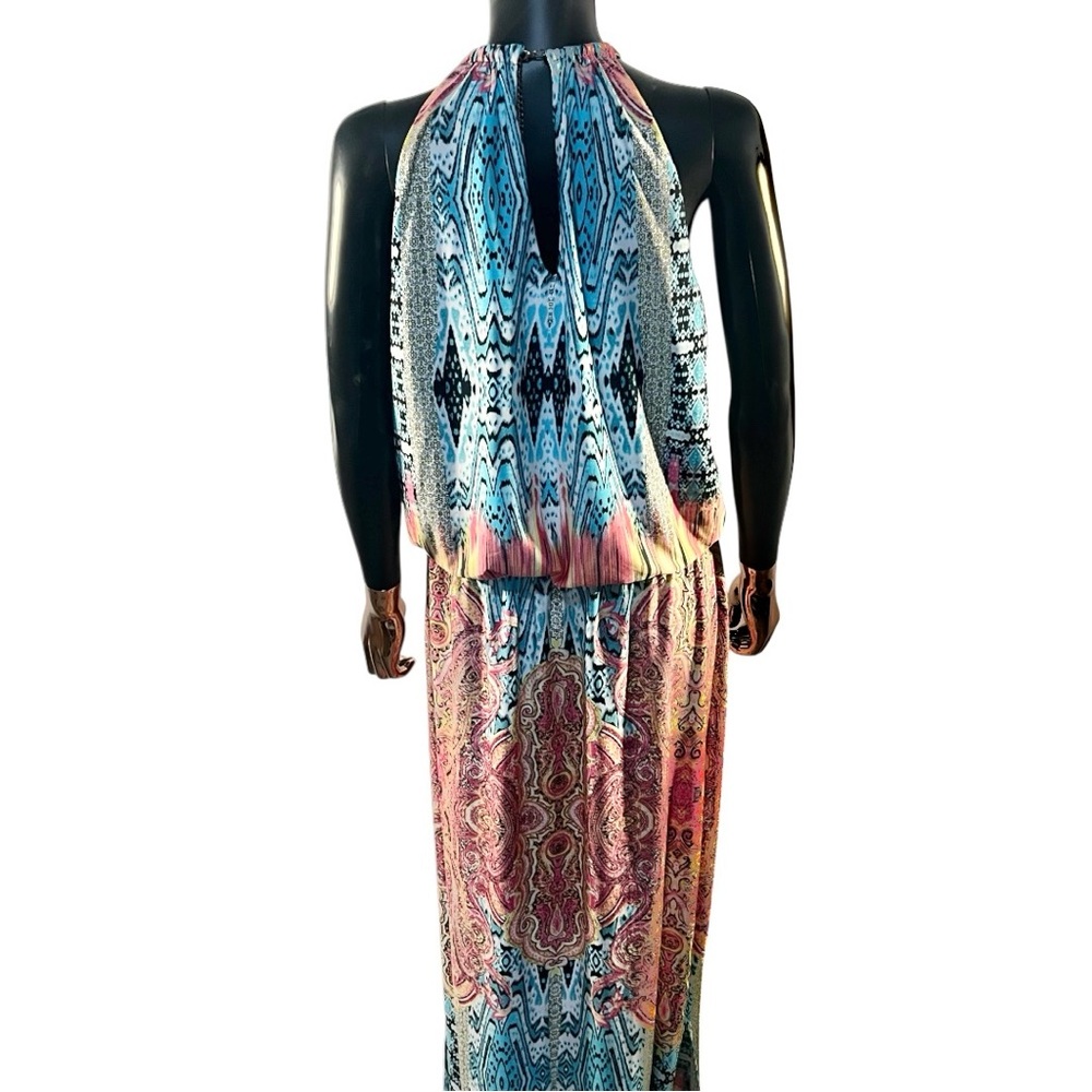 J.B.S. Black and Multicolor Halter Dress - Picture 4 of 5